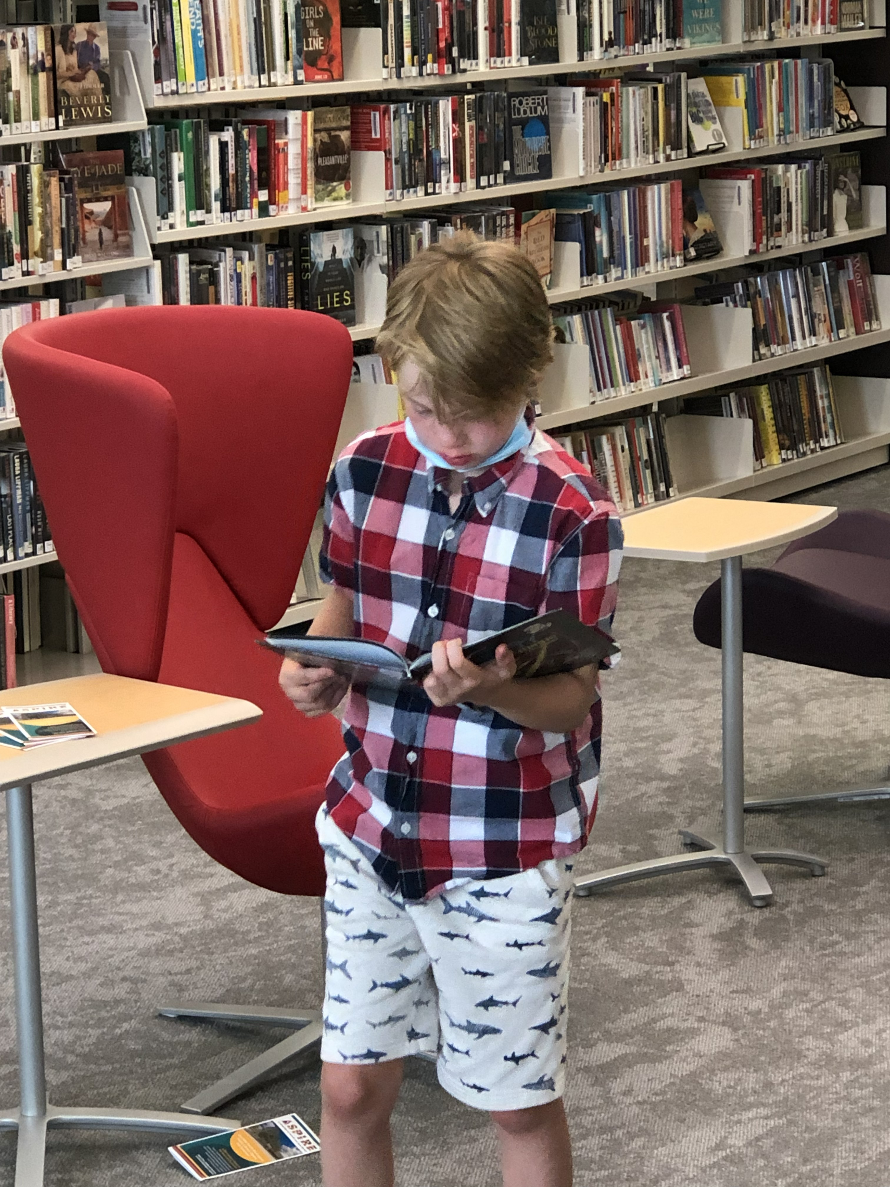 A child at the library